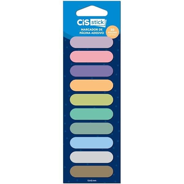 Kit 10 Bloco Adesivo Marcador de Página Cis - 20 Folhas cada