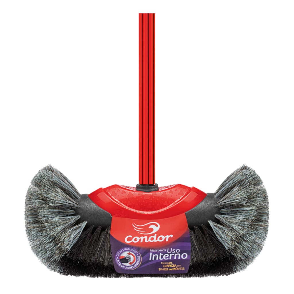 Vassoura Bola Pelo Natural Sintetico Porcelanato Laminado Ceramica Casa Cozinha Sala Interna Condor