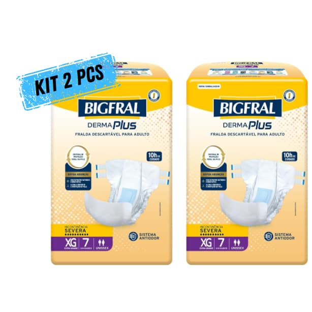 KIT 2 Pacotes_Fralda geriátrica Bigfral Tam XG com 7un