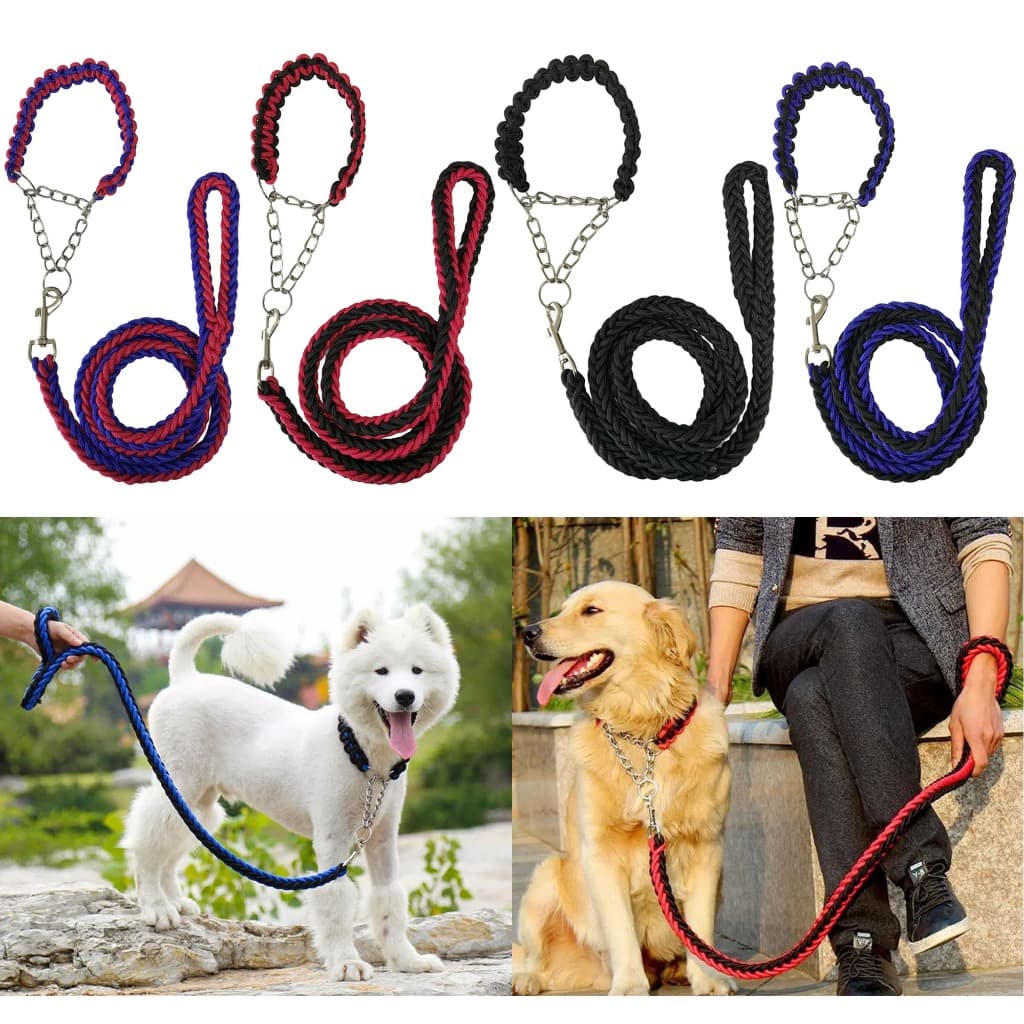 Guia Coleira Unificada Artesanal Super Resistente Cachorro Grande Médio Porte Enforcador Reforçado LR-0199