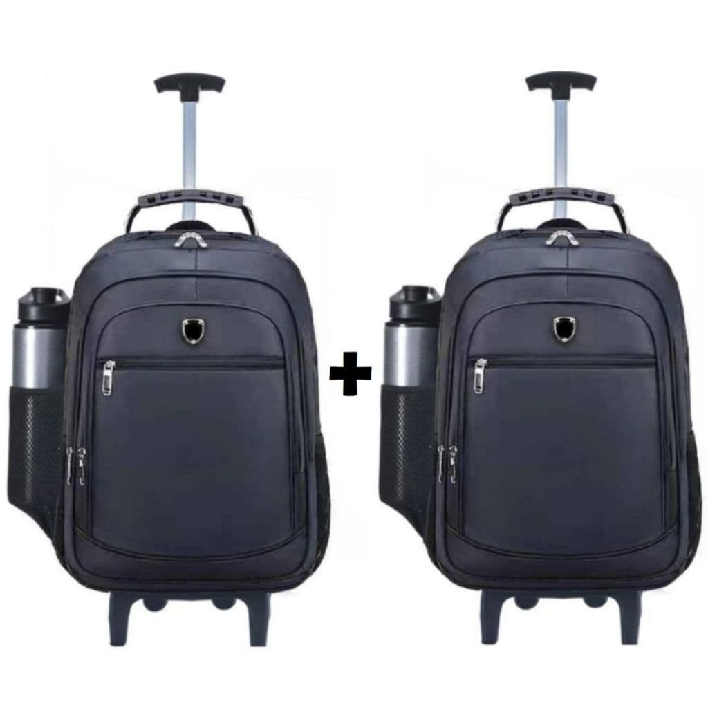 Kit 02 Mochilas Carrinho Cabo de Aço Notebook Luxo 40 Litros
