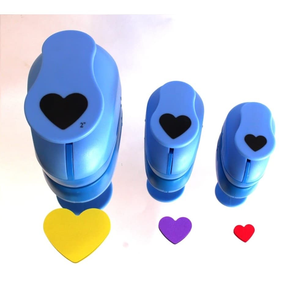 Kit Cortador Furador Eva Papel Coração - 16mm 25mm 50mm