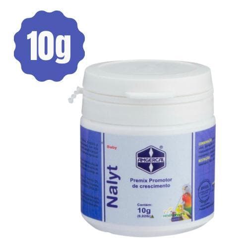 Nalyt Baby 10g Amgercal Premix Vitamina Para Filhotes De Pássaros