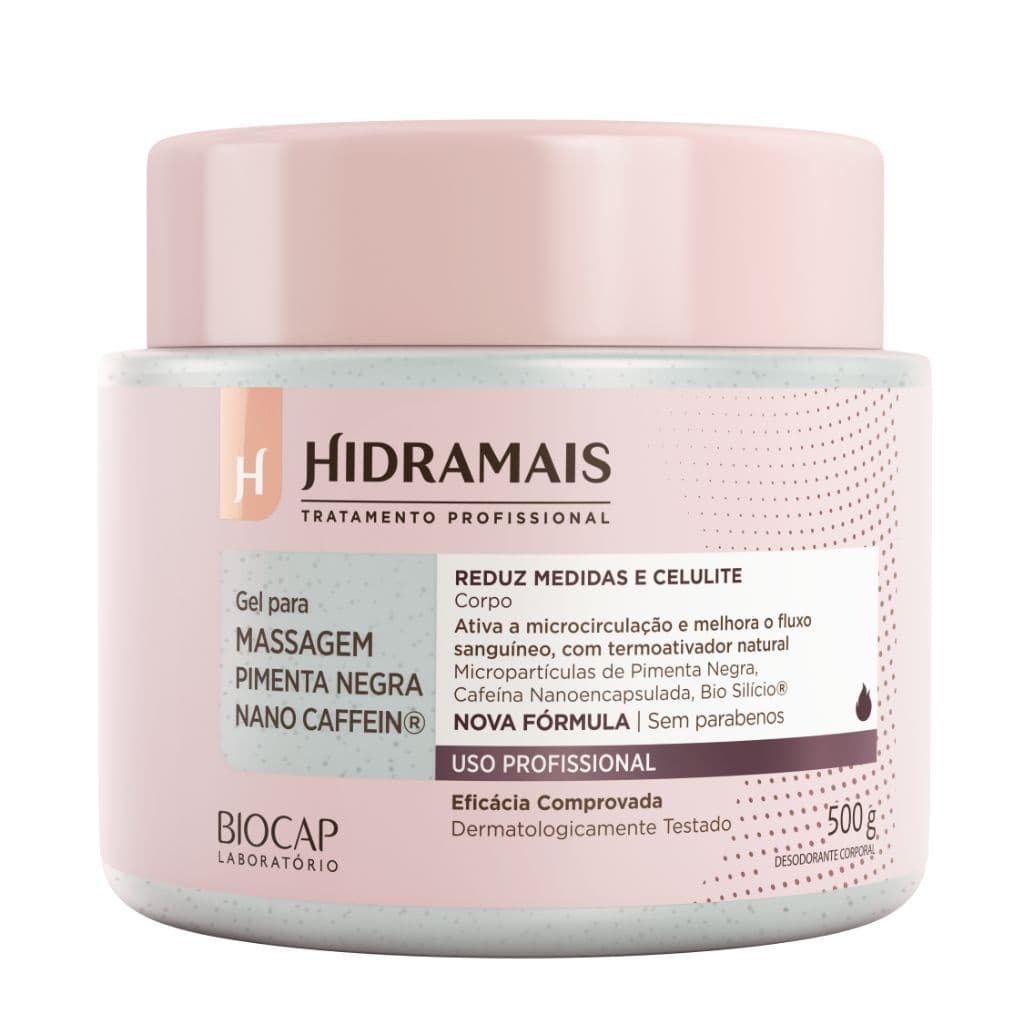Gel Pimenta Negra Nano Caffein 500g Hidramais