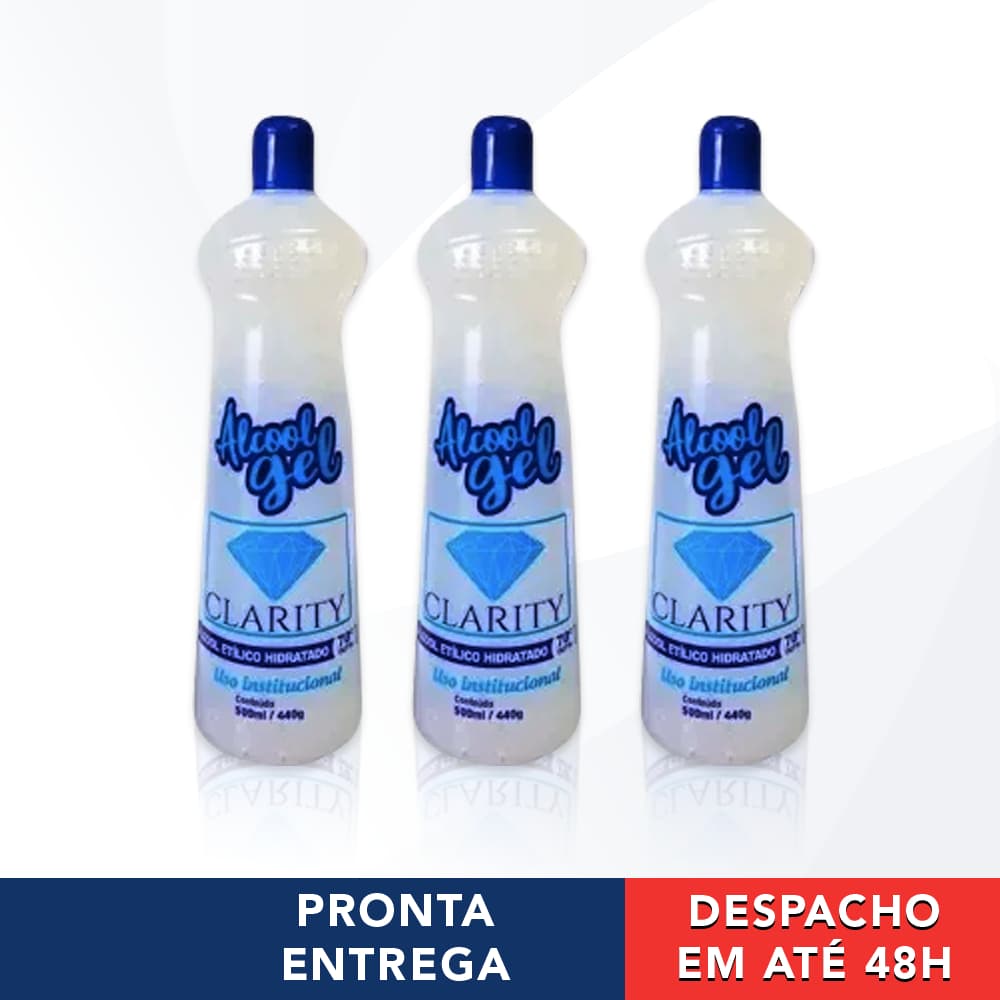 3un Álcool Em Gel 70% Inpm Squeeze Institucional 500ml - Clarity