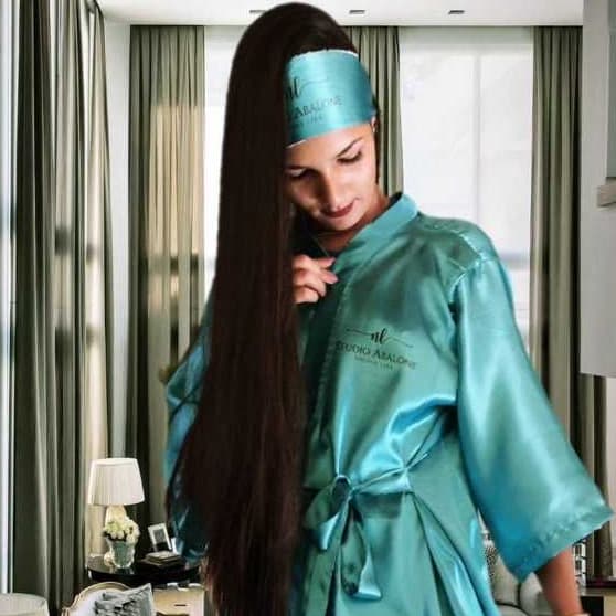 KIT ROBE , XUXINHA, TAPA OLHO E FAIXA  ATOALHADA DE CETIM PERSONALIZADO