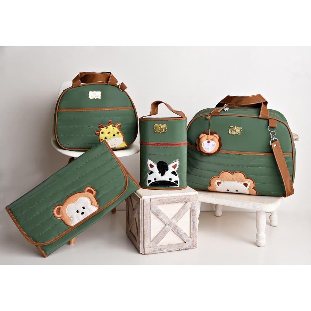 Kit Bolsas de Bebê Maternidade Família Bichinhos