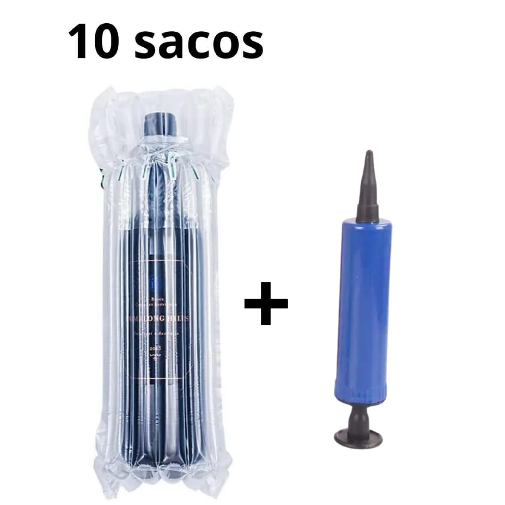 Kit bomba e 10 Saco Inflávei Air Bag Wine Bag Proteção Garrafa Vinho e bebidas Transporte Seguro 721