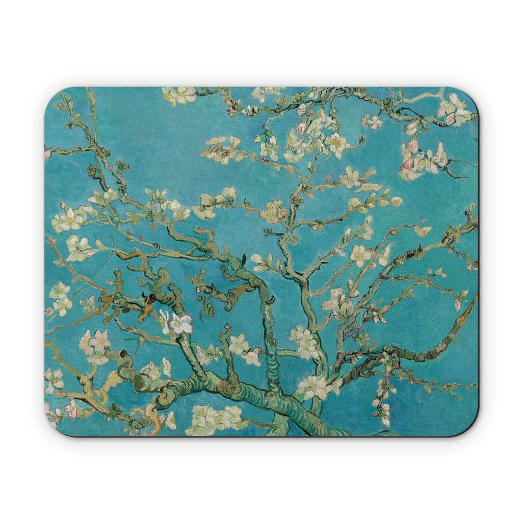 Mousepad Estampado Vincent van Gogh Amendoeira em Flor 21x17cm Neoprene