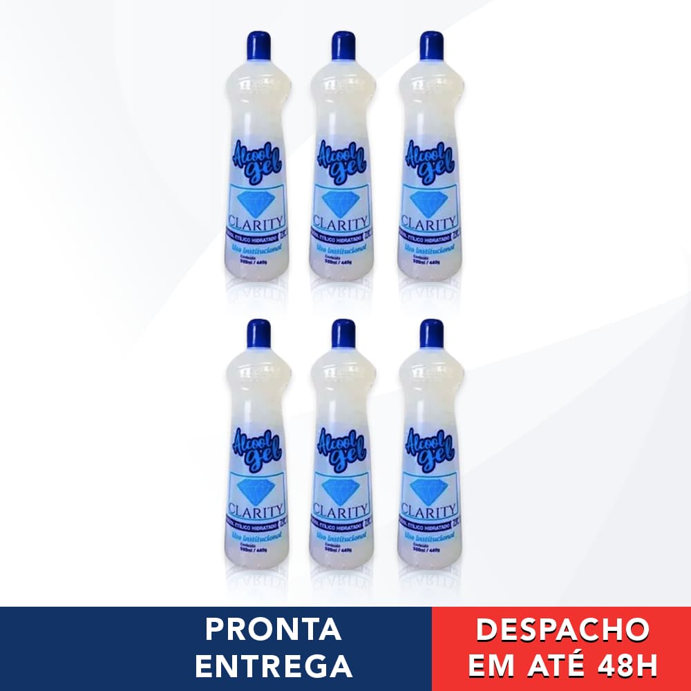 6un Álcool Em Gel 70% Inpm Squeeze Institucional 500ml - Clarity