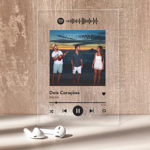 Placa Spotify Personalizada Com Foto Quadro Spotify