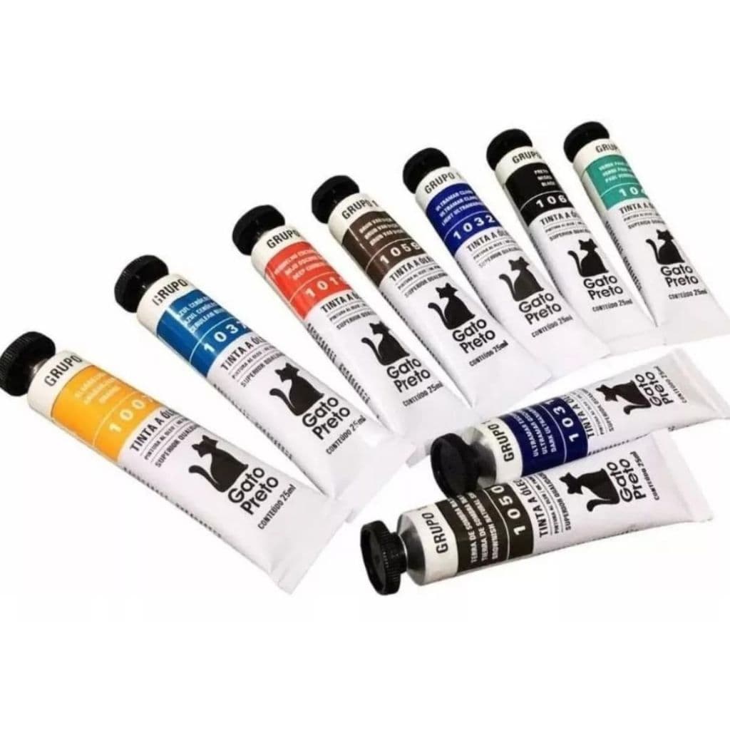 Kit 2 Tintas Óleo Gato Preto 20ml - Cores A Sua Escolha