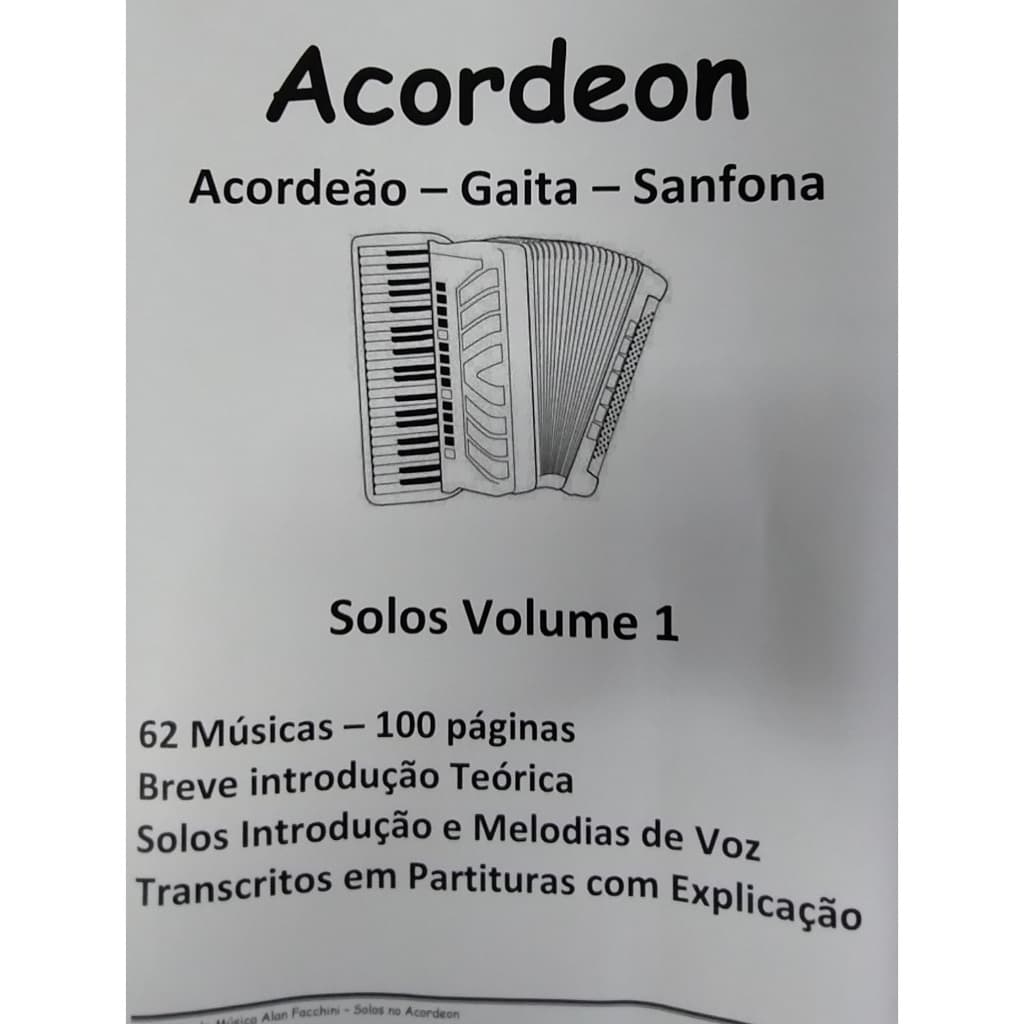 Caderno Solos Acordeão – Acordeon – Gaita Volume 1