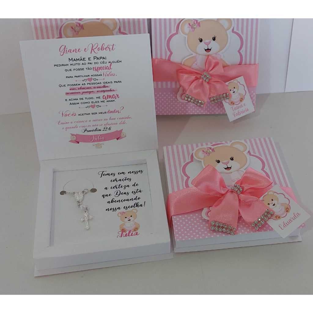 Convites  padrinhos caixa 10x10 Nascimento e Batizado