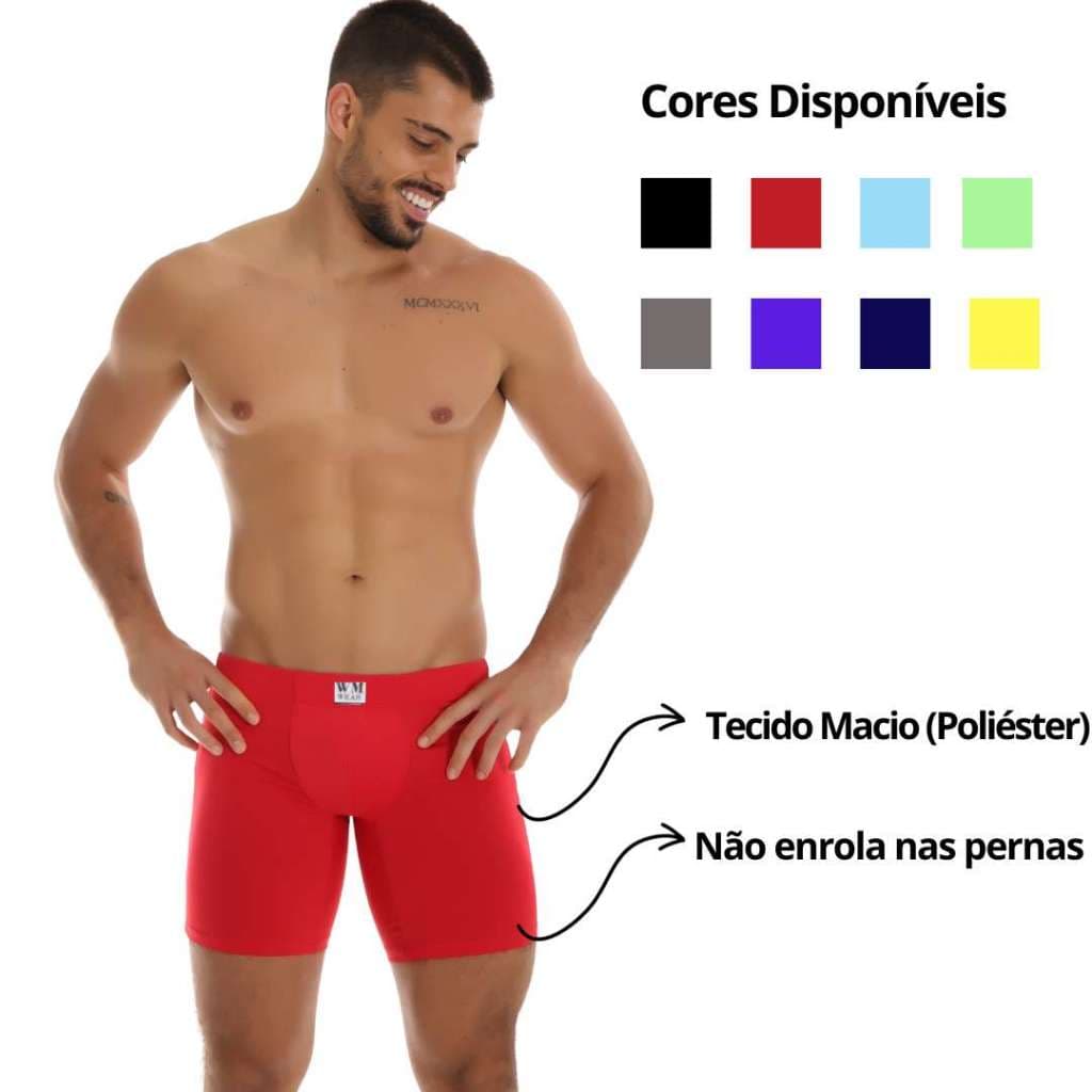 Cueca Ciclista Comprida Lisa confortável evita assadura