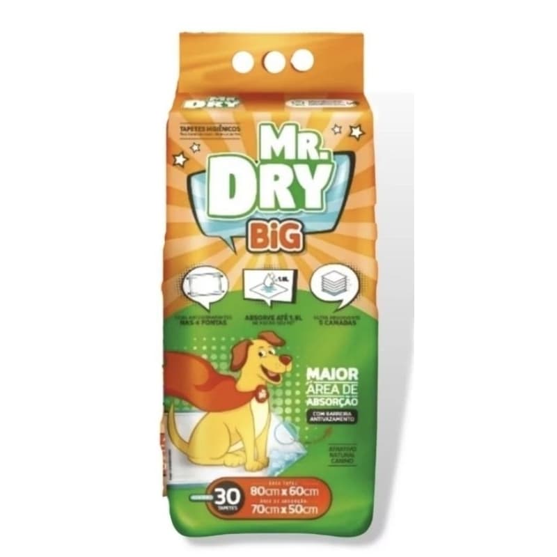Tapete Higiênico Mr Dry Big 80x60 30 Unidades