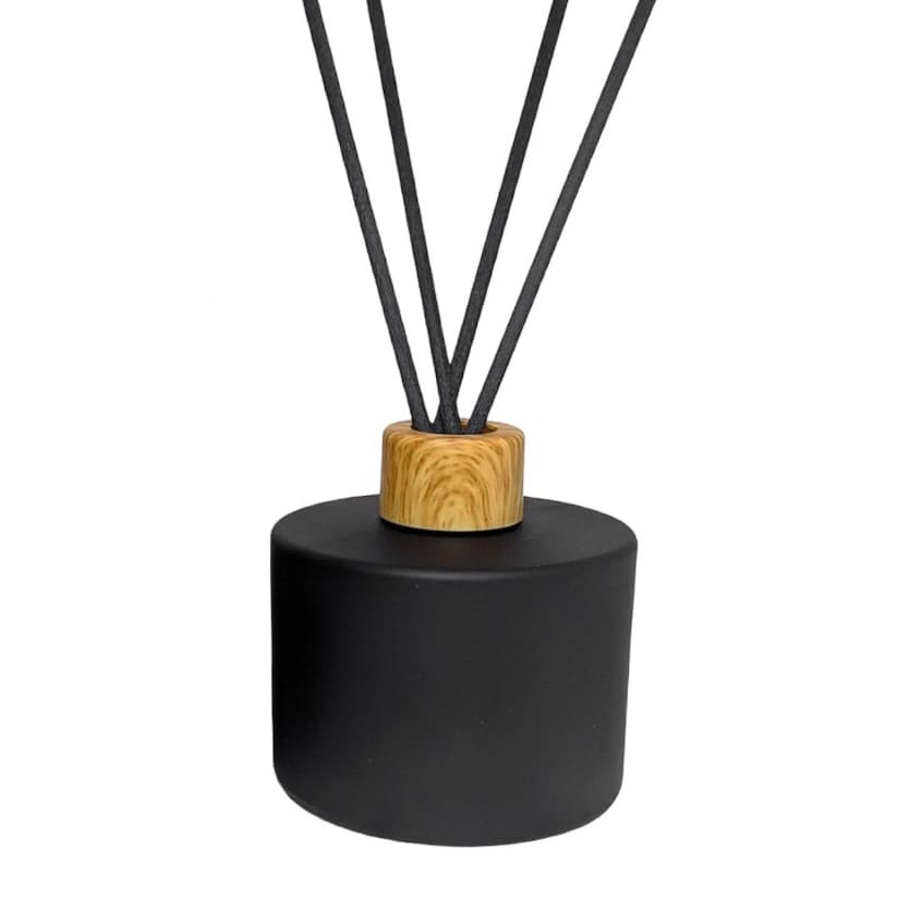 Vidro Picolo Difusor de Ambiente Preto Fosco Amadeirado C/ Varetas Aromatizador