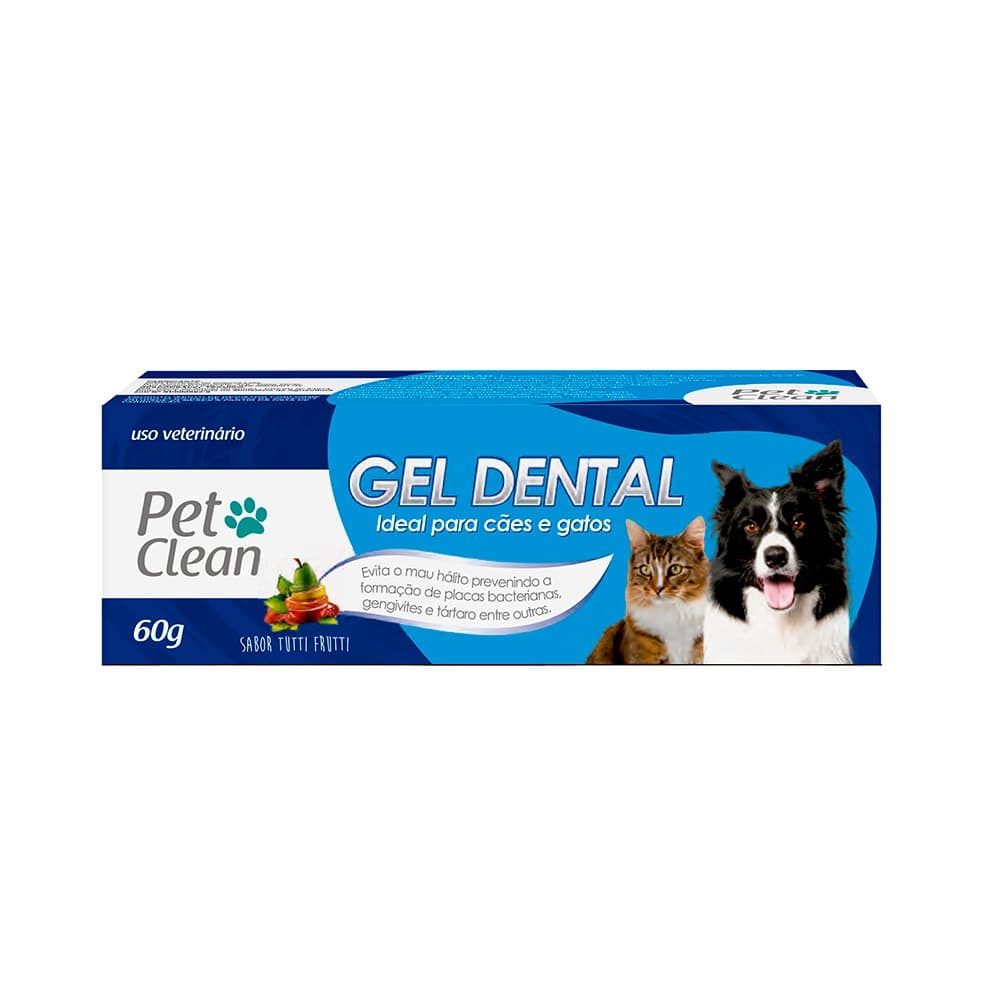 Gel  Dental Pet Clean Sabor Tutti-Frutti para Cães e Gatos 60g
