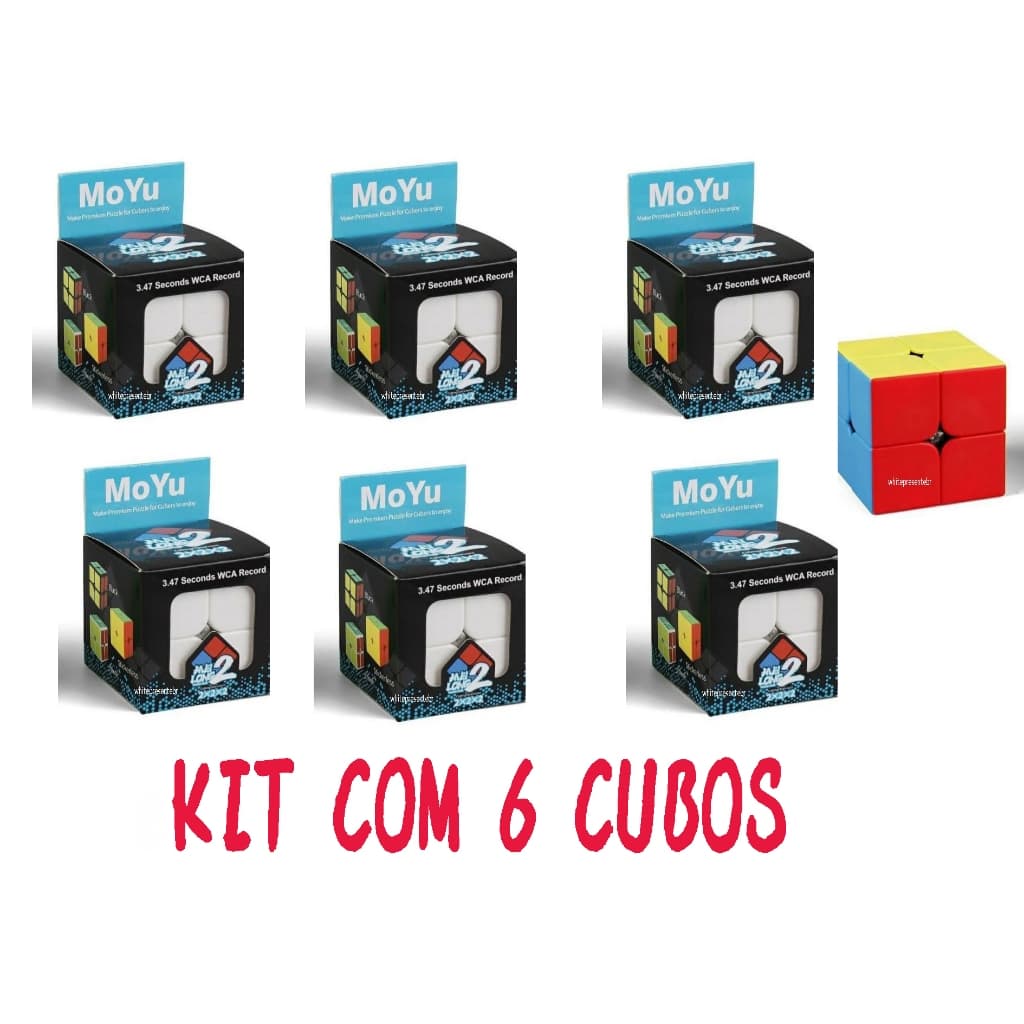 (KIT COM 6 )cubo mágico 2x2 profissional original moyu qualidade