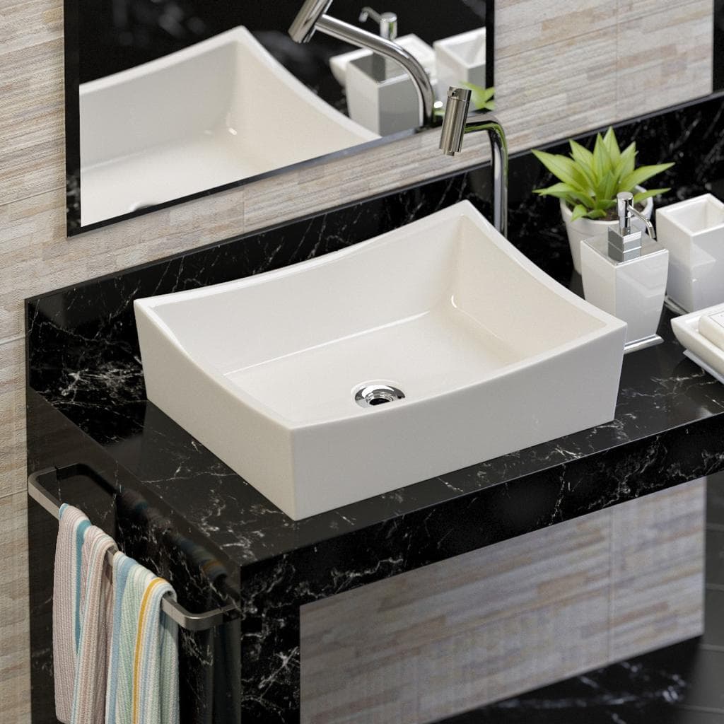 Cuba Sobrepor banheiro de cerâmica Napoli - Mármore sintético