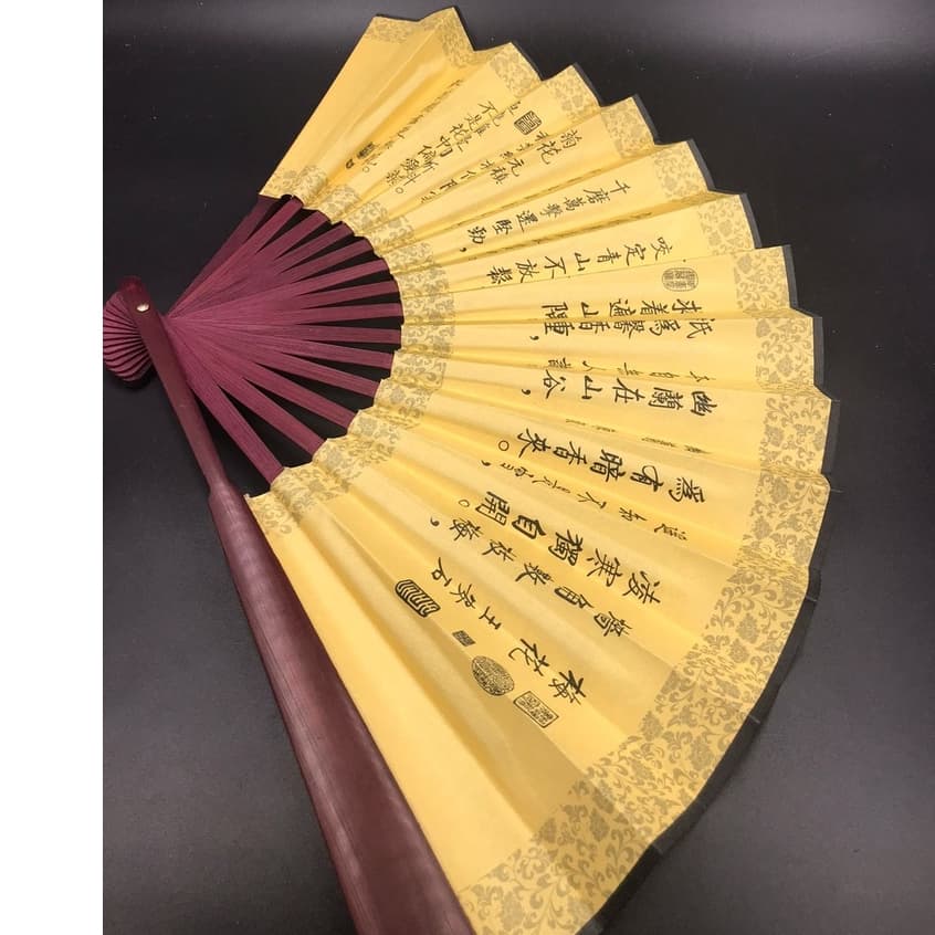 Leque de madeira oriental / 60cm aberto