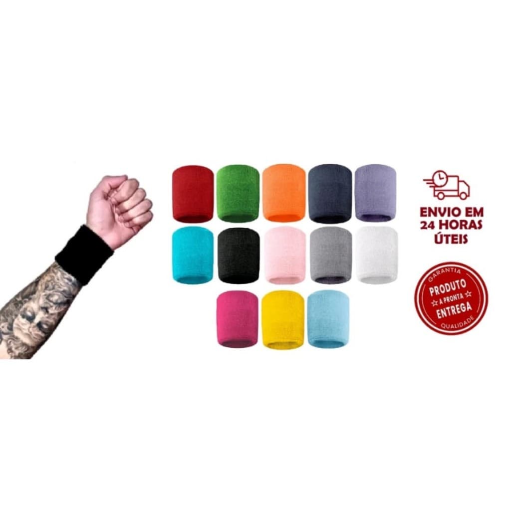 Kit de 1 Até 4 Munhequeira Toalha Algodão Masculino Feminino Tênis Acad Basquete Volei Cross Fit