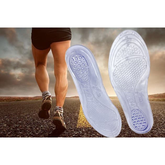 Par de Palmilha Ortopédica Gel Silicone Contra dores, Esporão, Fascite Plantar e Para Quem trabalha em Pé