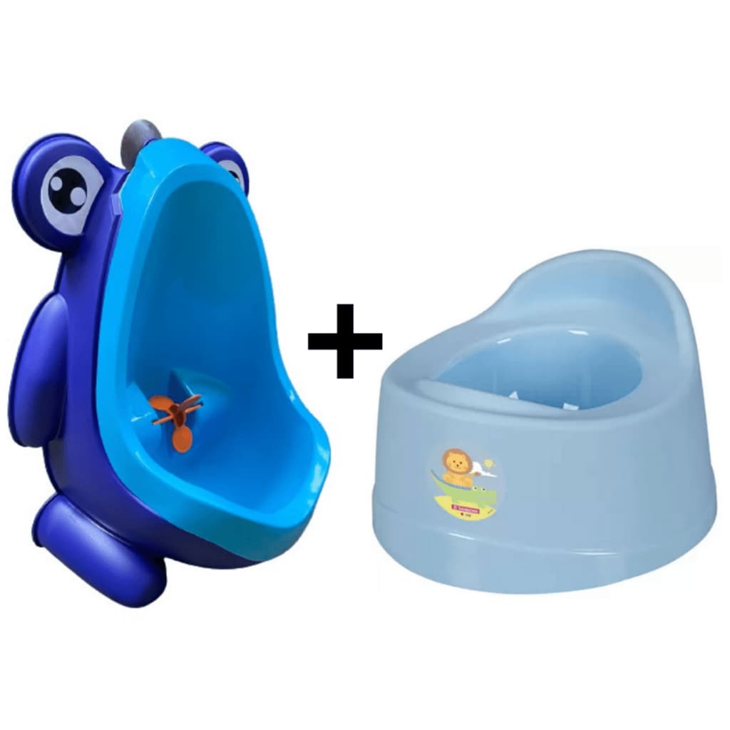 Kit Mictorio Infantil Sapinho Azul com 3 Ventosas + 1 Penico/Pinico Sanremo Azul para Desfrlade