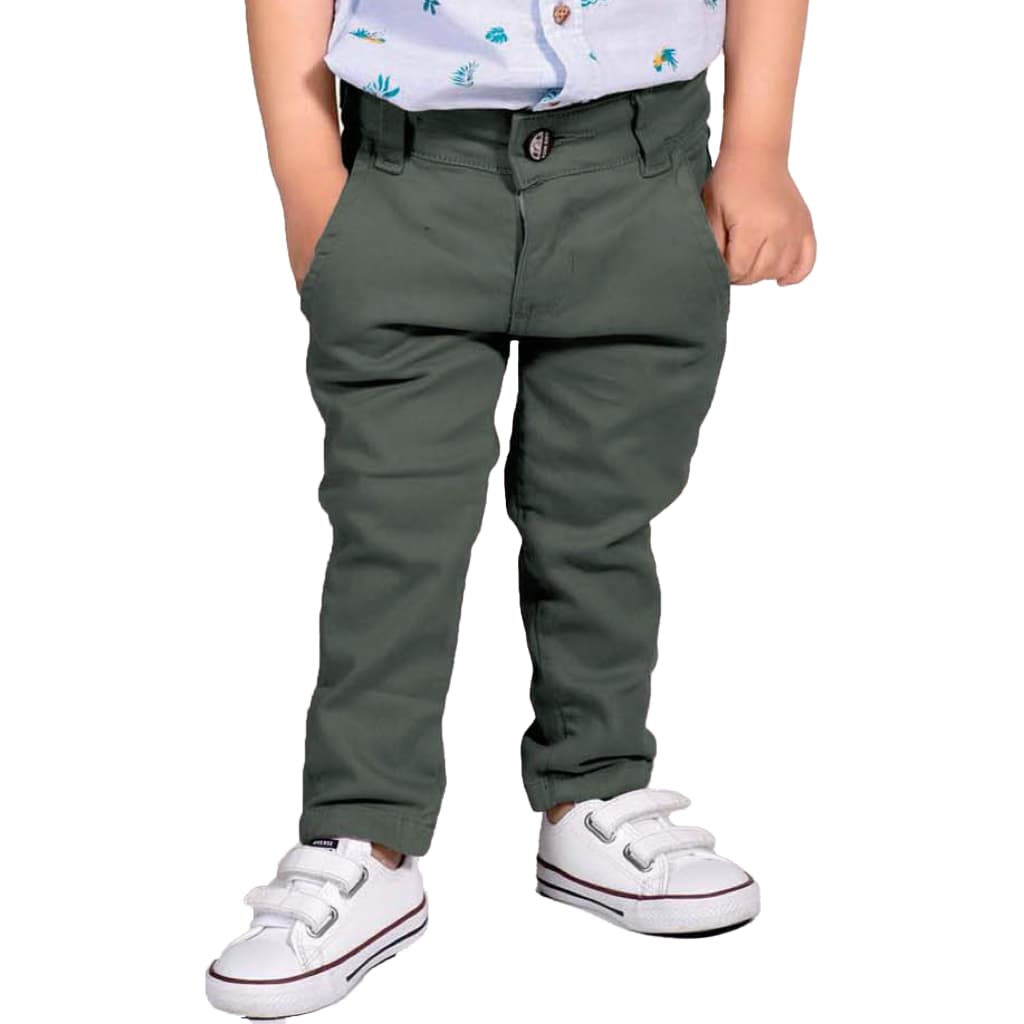 Calça Social Sarja Bege Infantil Menino Tam 1 Ao 16