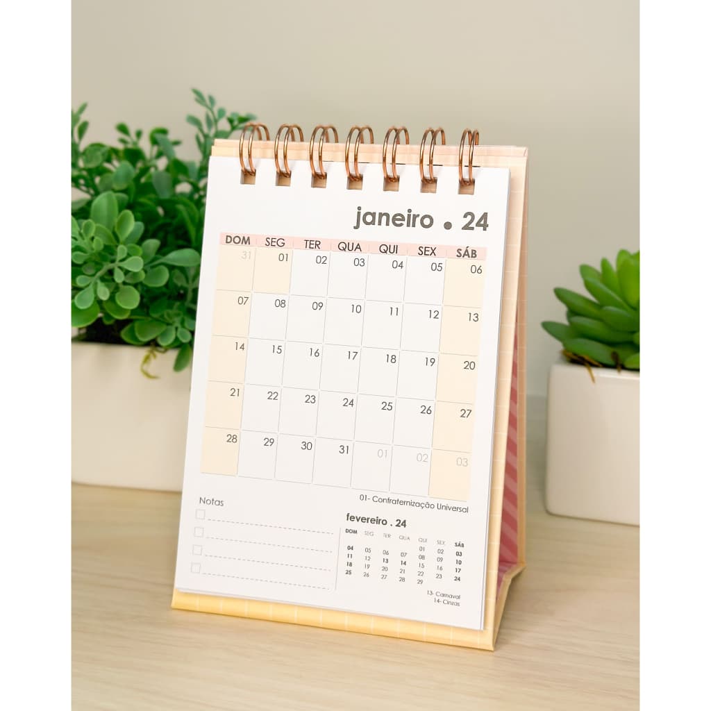 CALENDÁRIO DE MESA 2026 - A6 VERTICAL - ATUALIZADO