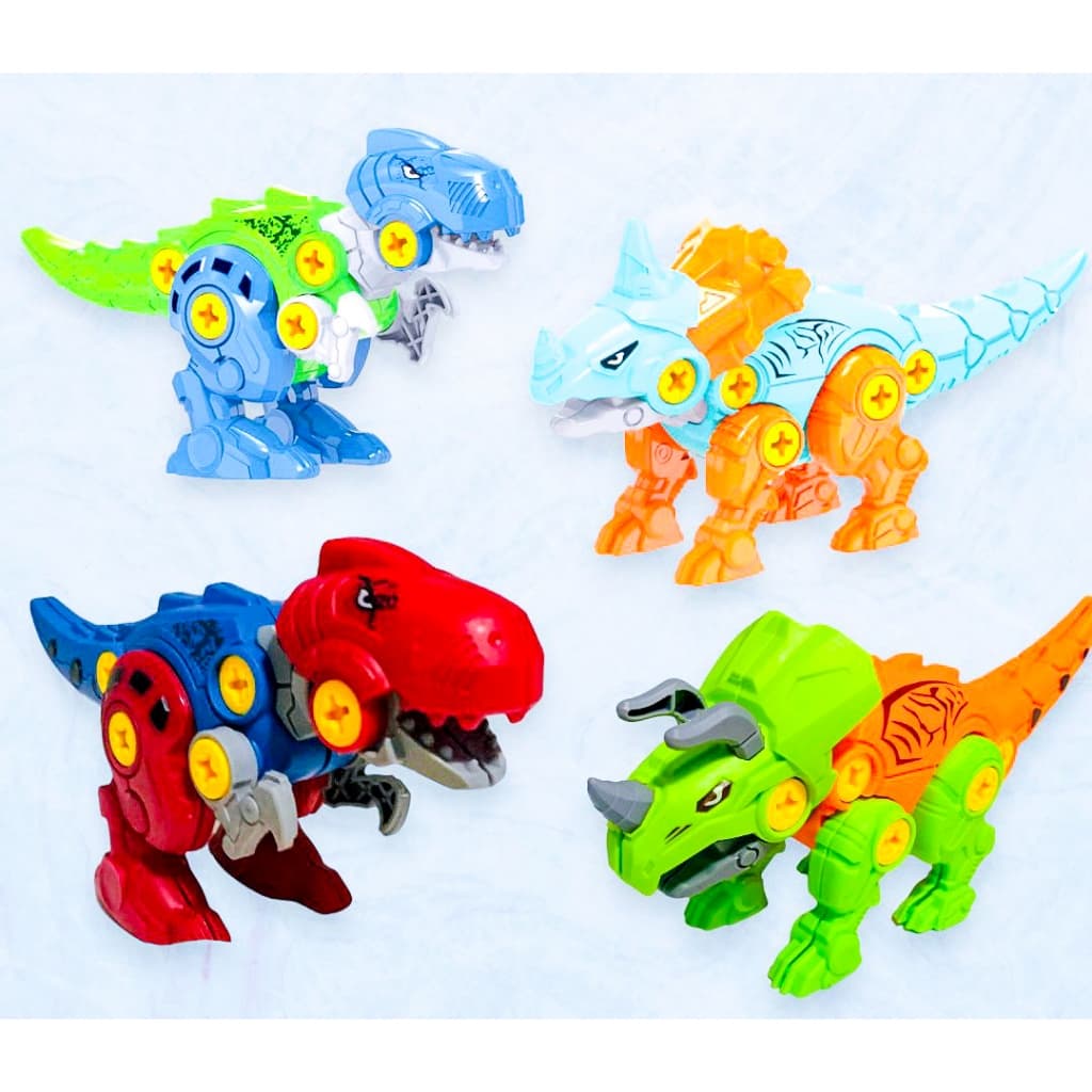 Dino Dinossauro Brinquedo Monta e Desmonta Boneco Jurrassic Park Robô Infantil Diversão Art Brink