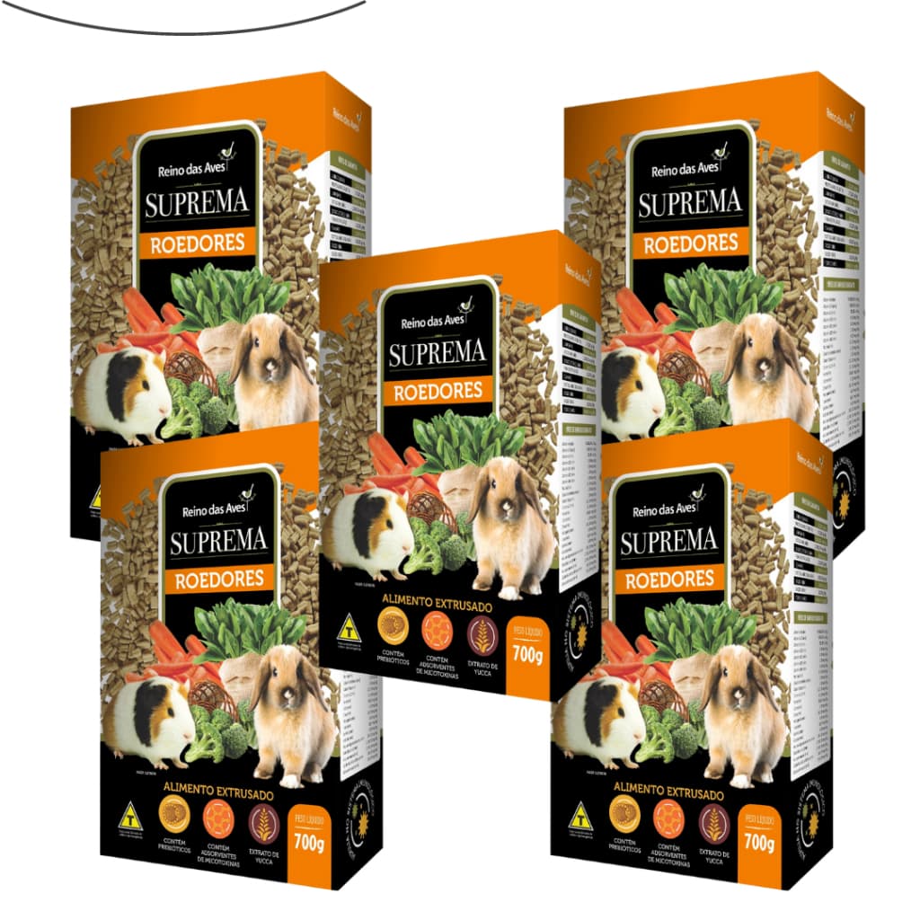 Ração Porquinho Da Índia 700g Suprema Kit 5un - Reino Das Aves