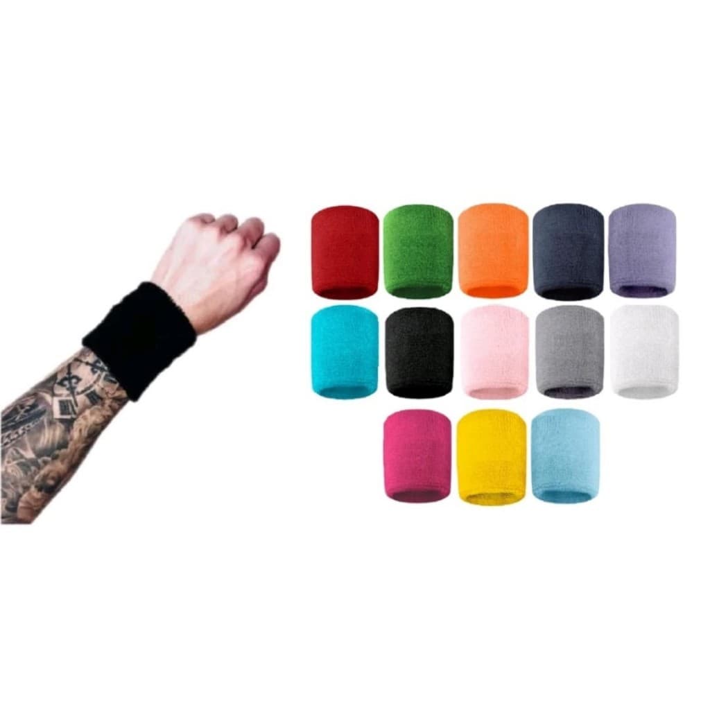 KIT de 1 Até 4 Munhequeira Toalha Algodão Masculino Feminino Tênis Acad Basquete Volei Cross Fit