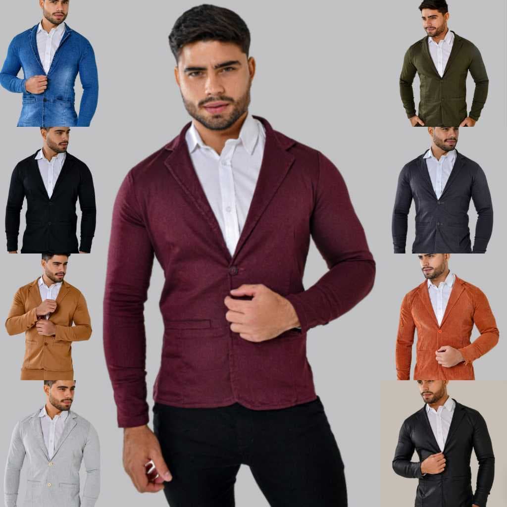 Blazer Masculino Slim Fit Elegante Moderno Esporte Fino
