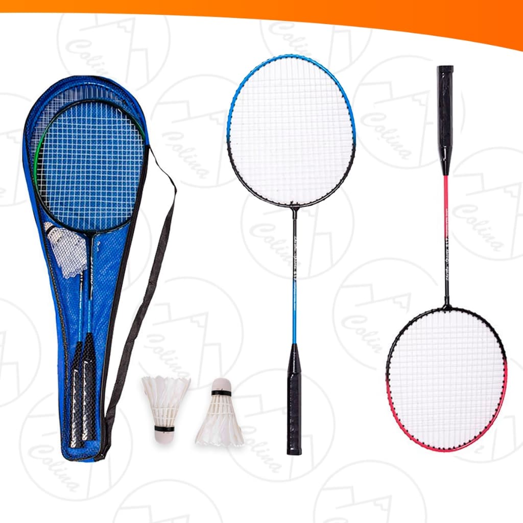 Kit Jogo Raquete Badminton Peteca Completo Com 2 Raquetes E 2 Petecas Com Bolsa Cores Sortidas