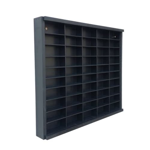 Expositor para 50 nichos na escala  1:64 PRETO com tampa em acrílico