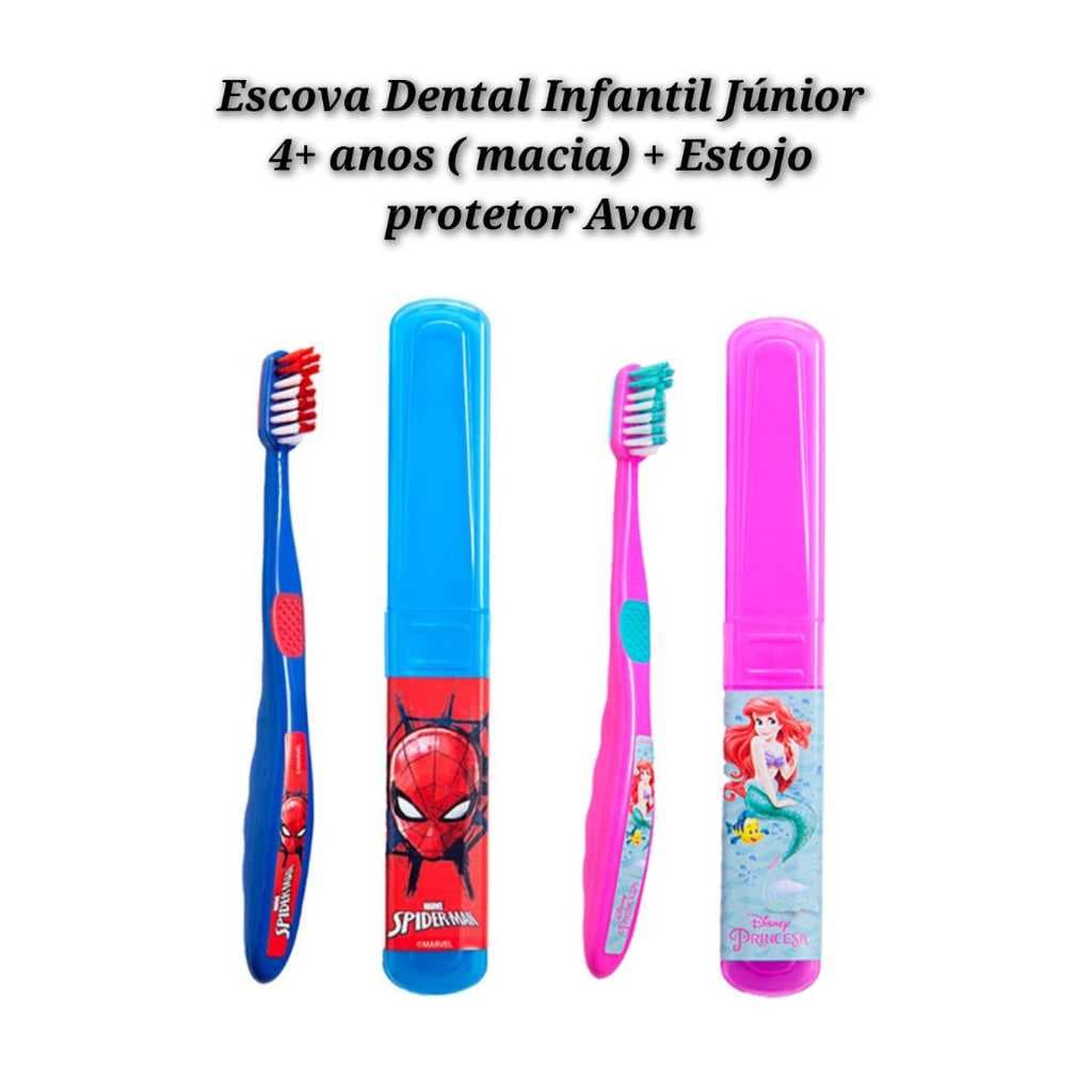 Escova de Dente Infantil + Estojo Plástico Condor - Avon -  Porta escova Dente - Personagens