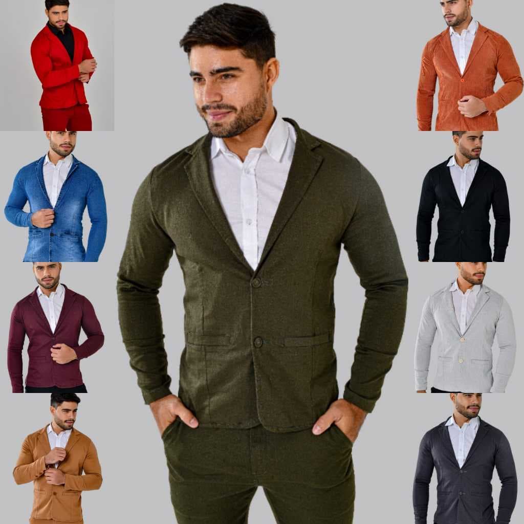 Blazer Masculino Slim Fit Moderno Elegante Esporte Fino