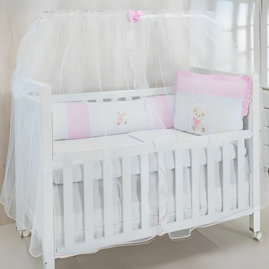 Mosquiteiro para Berço Americano e Nacional Tela Bebe Rede Mosqueteira