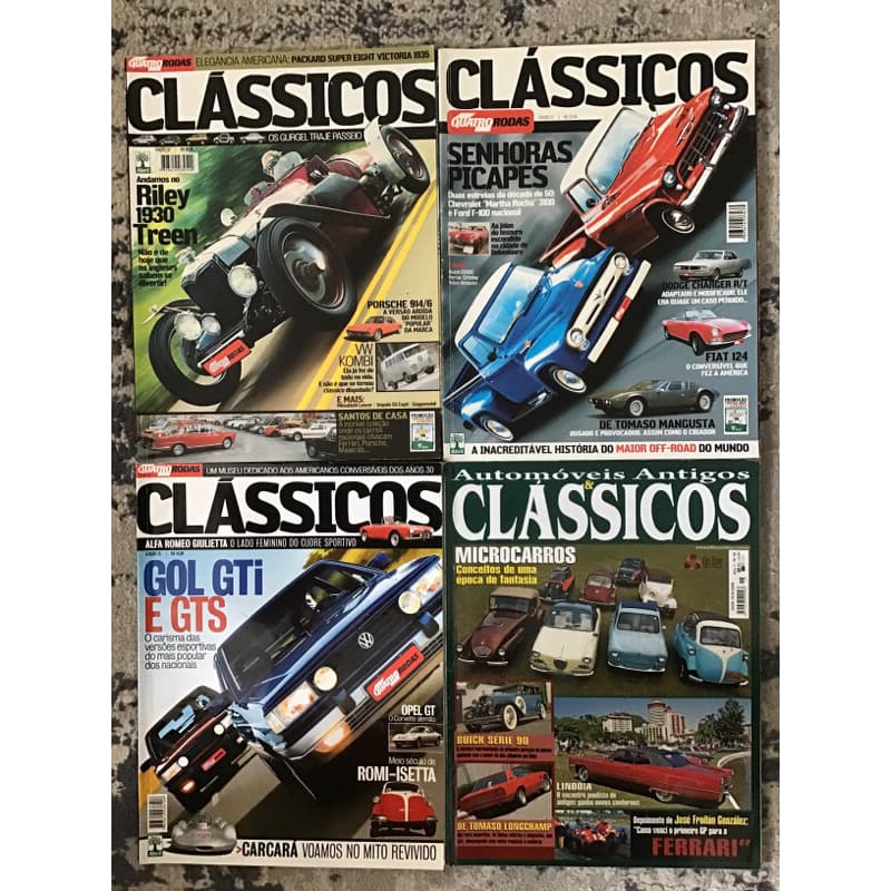 4 Revistas Clássicos Quatro Rodas
