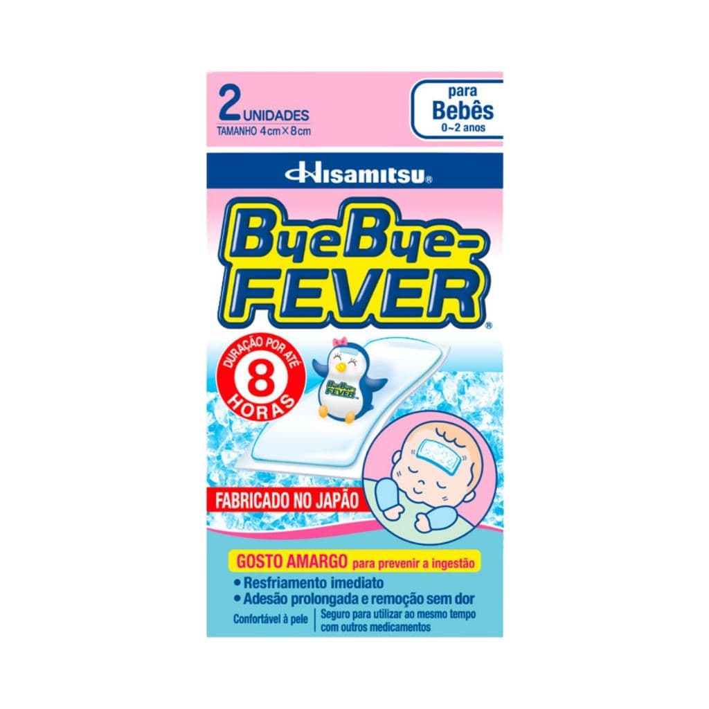 Adesivo Bye Bye Fever Bebês 0 a 2 anos – Alívio da Febre | 2 Unidades