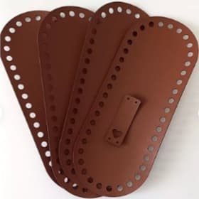 kit com 4 bases + 4 etiqueta. para bolsa e cesto em couro ecológico