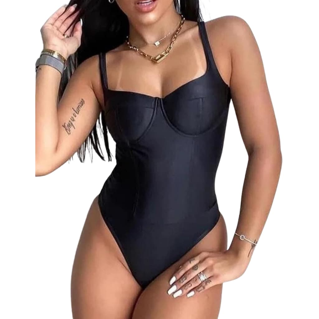 Body Maio Feminino sem Bojo Acetinado Blogueira Moda Praia Tendencia Verao Piscina Uv