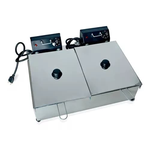 Fritadeira Elétrica 10 lts 2 Cubas C/Tampa Açoinoxidavel