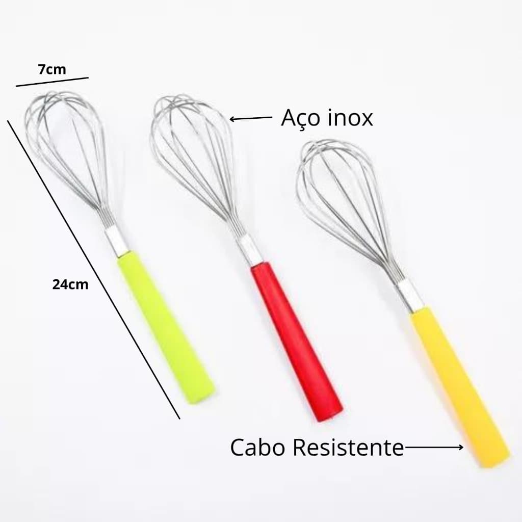 Batedor De Ovos Claras Aço Inox Manual Fouet Fue Mixer