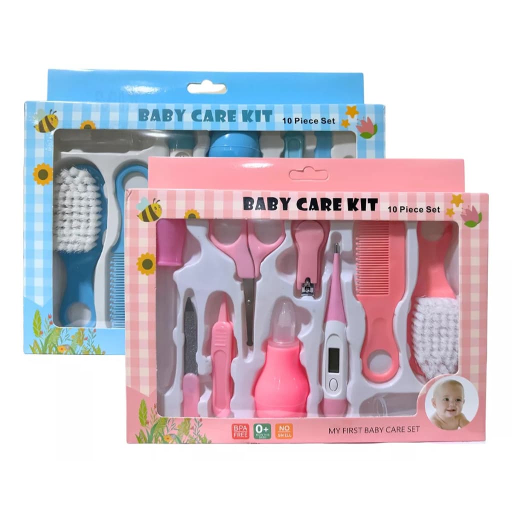 Kit Maternidade Higiene Infantil 06 e 10 pçs Cuidado Bebê Recém Nascido Termômetro Digital Incluso