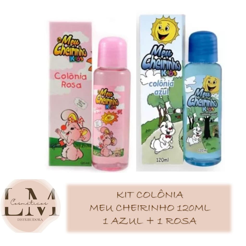 Kit Colônia Meu Cheirinho 120ml 1 Azul + 1 Rosa