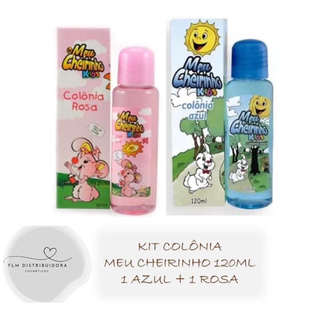 Kit Colônia Meu Cheirinho 120ml 1 azul + 1 Rosa