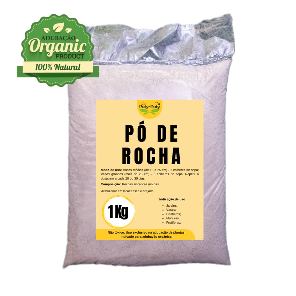 1 Kg de Pó de Rocha Remineralizador Adubação Orgânica