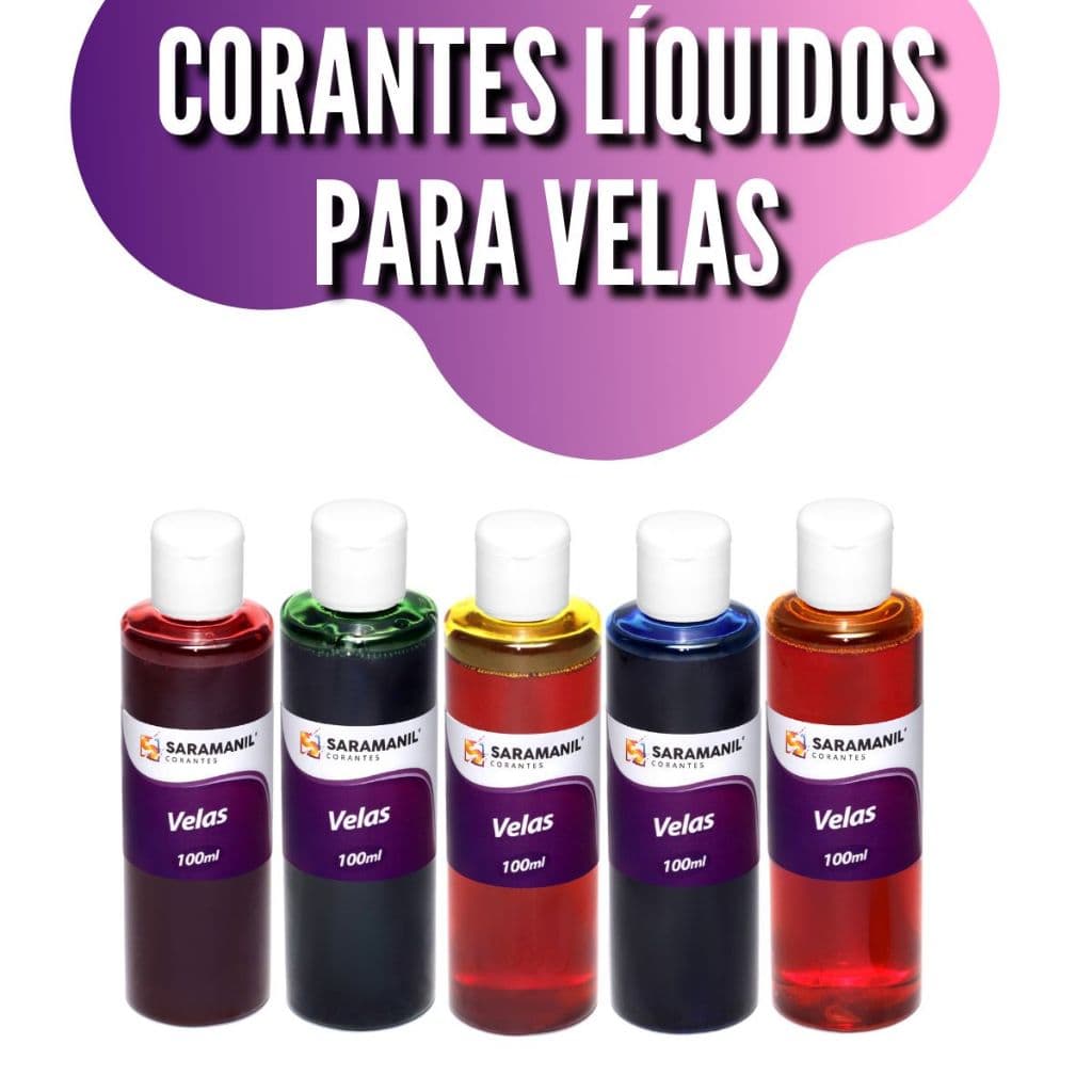 Kit com 5 Cores Corante Líquido para Velas – 100ml cada
